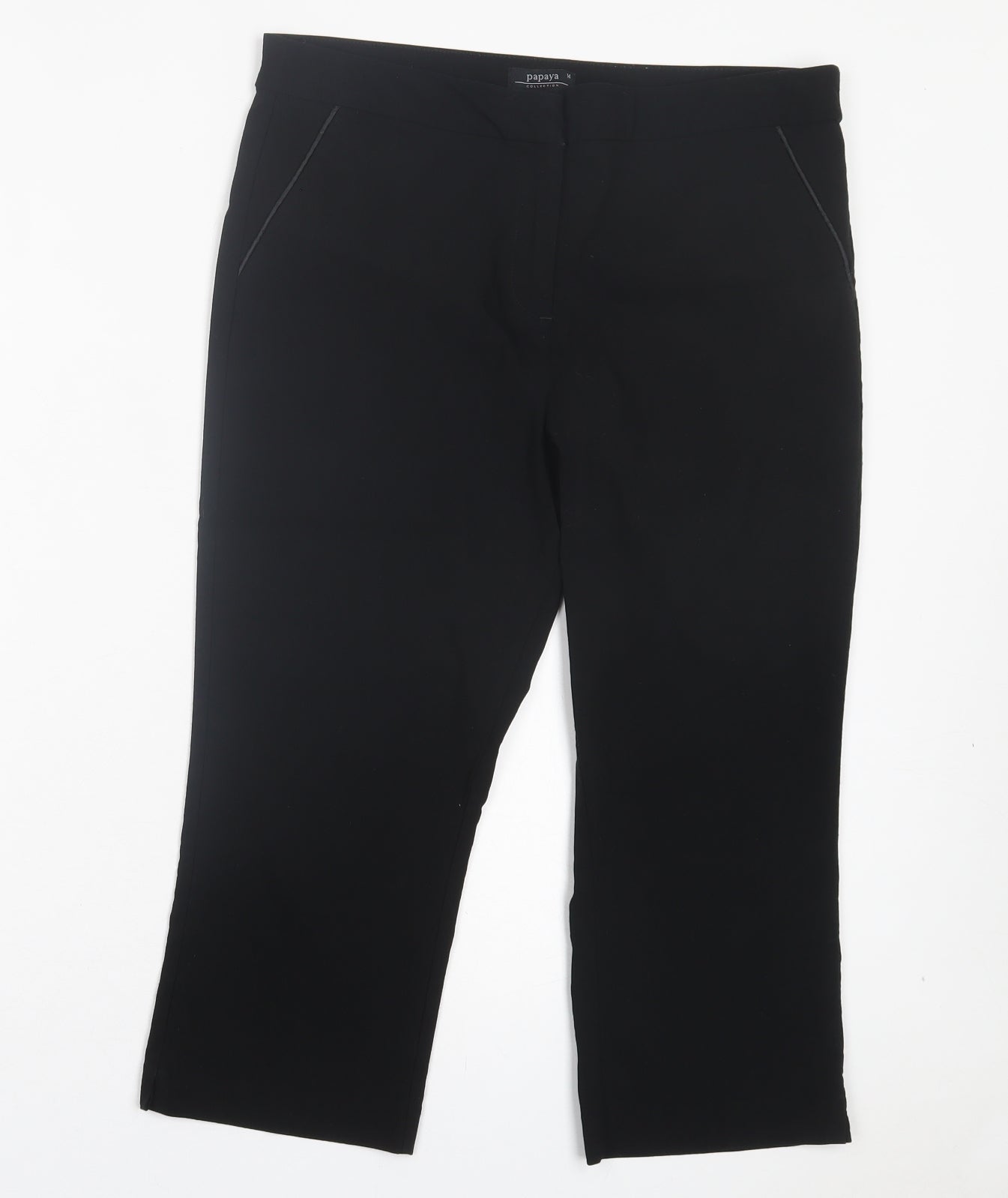 Papaya Womens Black Polyamide Bermuda Shorts Size 14 L18 in Regular Hook & Eye