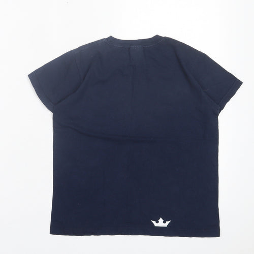 Russell Boys Blue Cotton Basic T-Shirt Size 7-8 Years Crew Neck Pullover