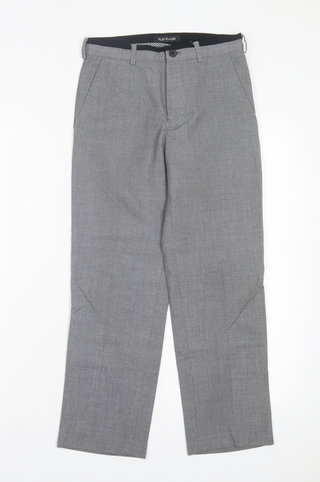 FlipBack Boys Grey Polyester Capri Trousers Size 10 Years Regular Button