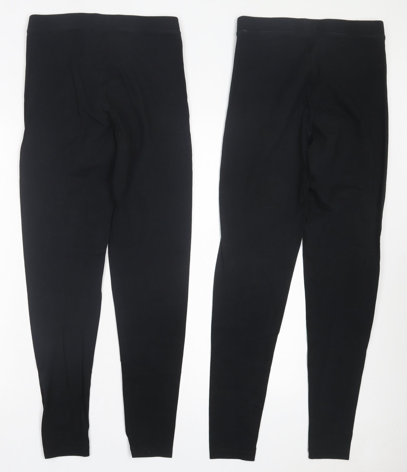 Marks and Spencer Womens Black Cotton Capri Leggings Size 8 L27 in - 2 Pack