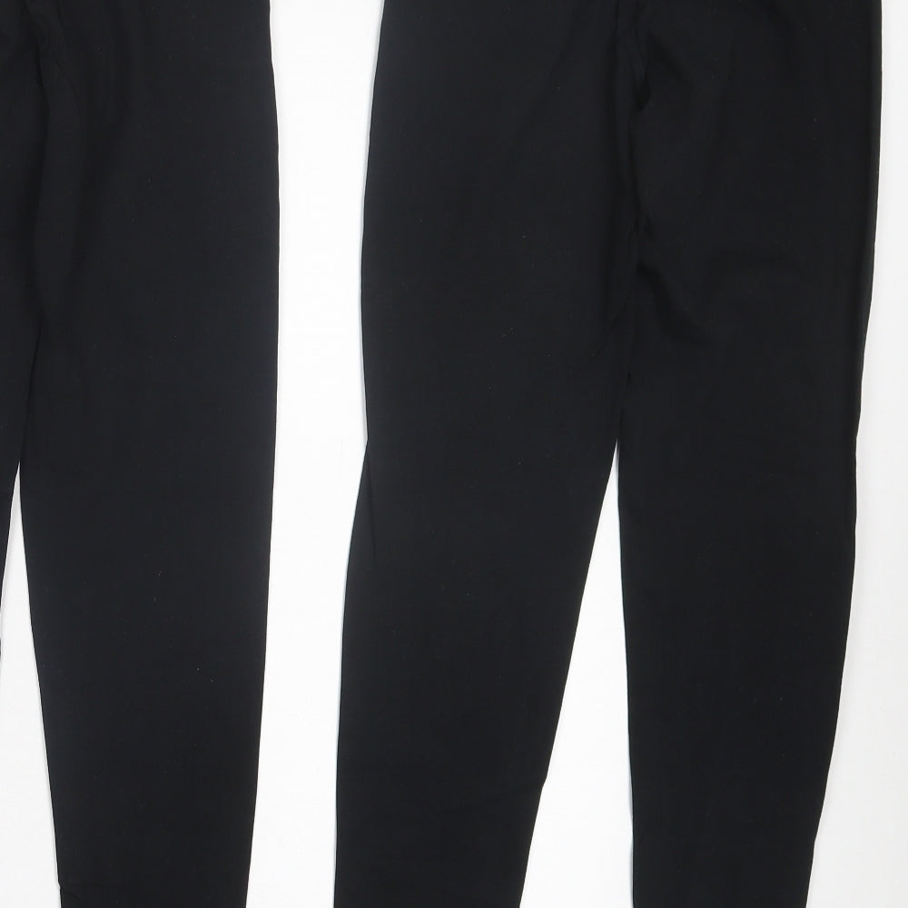 Marks and Spencer Womens Black Cotton Capri Leggings Size 8 L27 in - 2 Pack