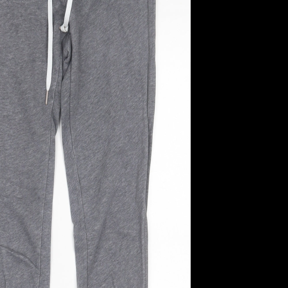 Nike Womens Grey Cotton Jogger Trousers Size S L28 in Regular Drawstring