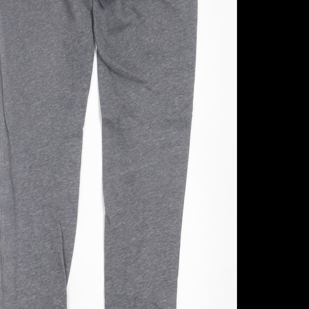 Nike Womens Grey Cotton Jogger Trousers Size S L28 in Regular Drawstring