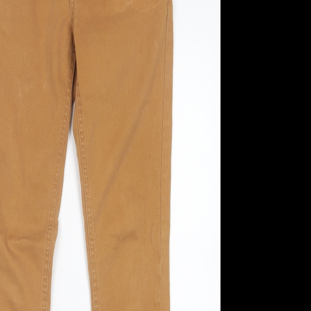 Miss Selfridge Womens Brown Cotton Straight Jeans Size 10 L28 in Regular Button