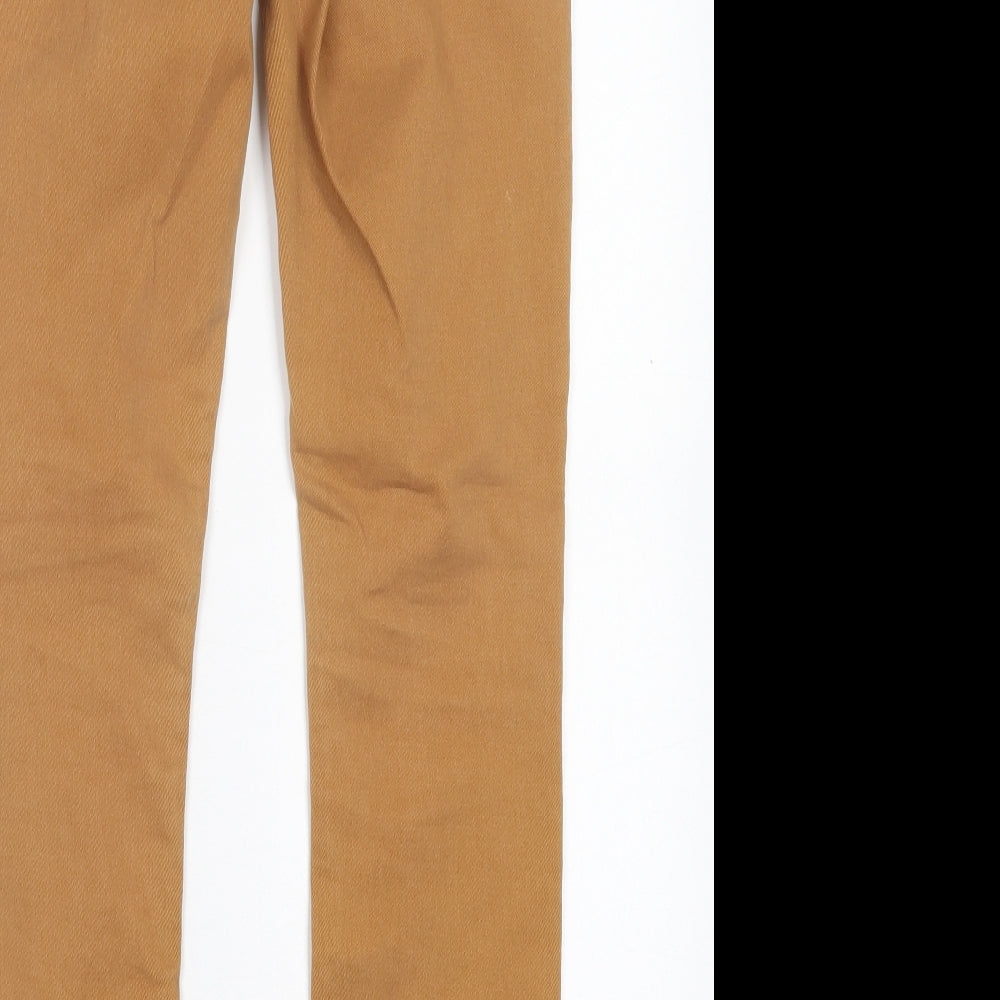 Miss Selfridge Womens Brown Cotton Straight Jeans Size 10 L28 in Regular Button