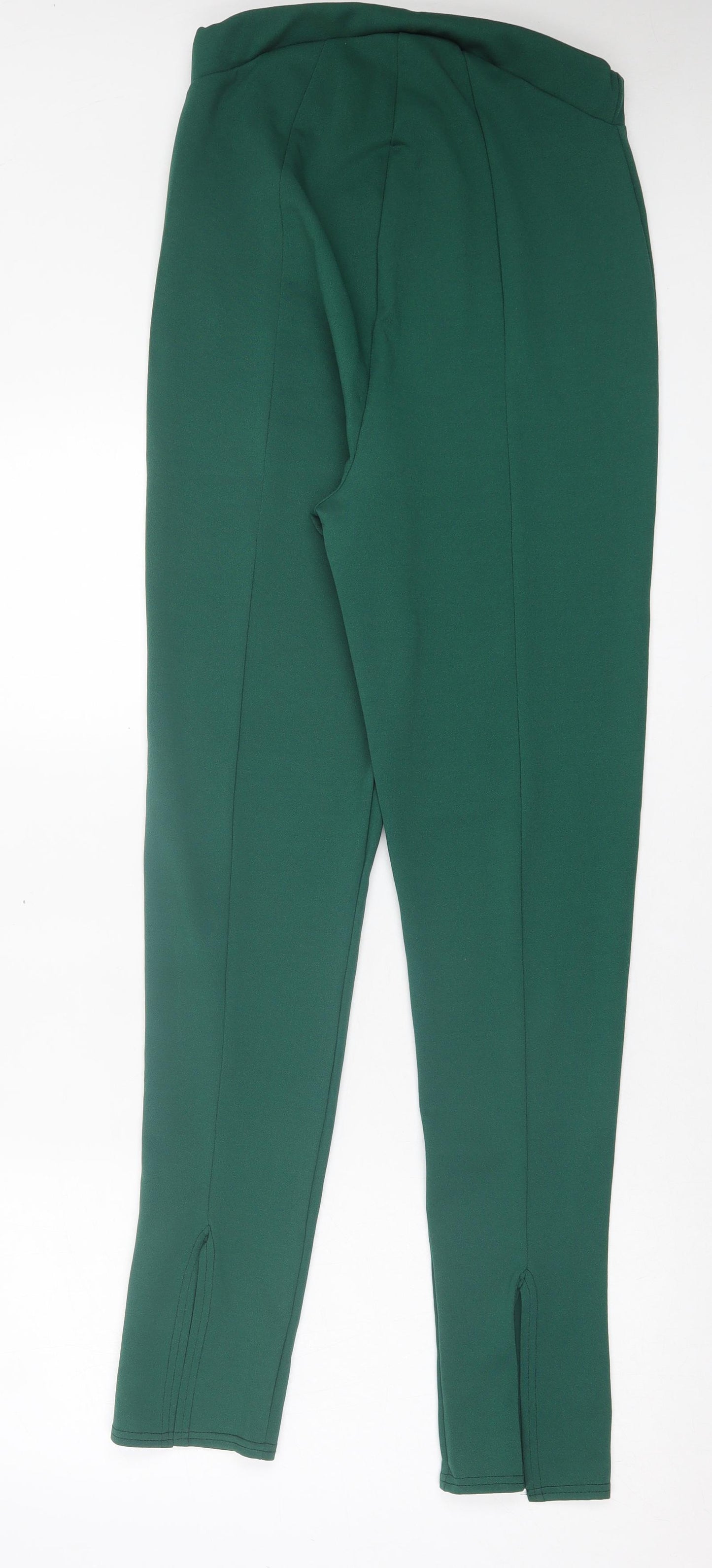 PRETTYLITTLETHING Womens Green Polyester Trousers Size 8 L31 in Regular