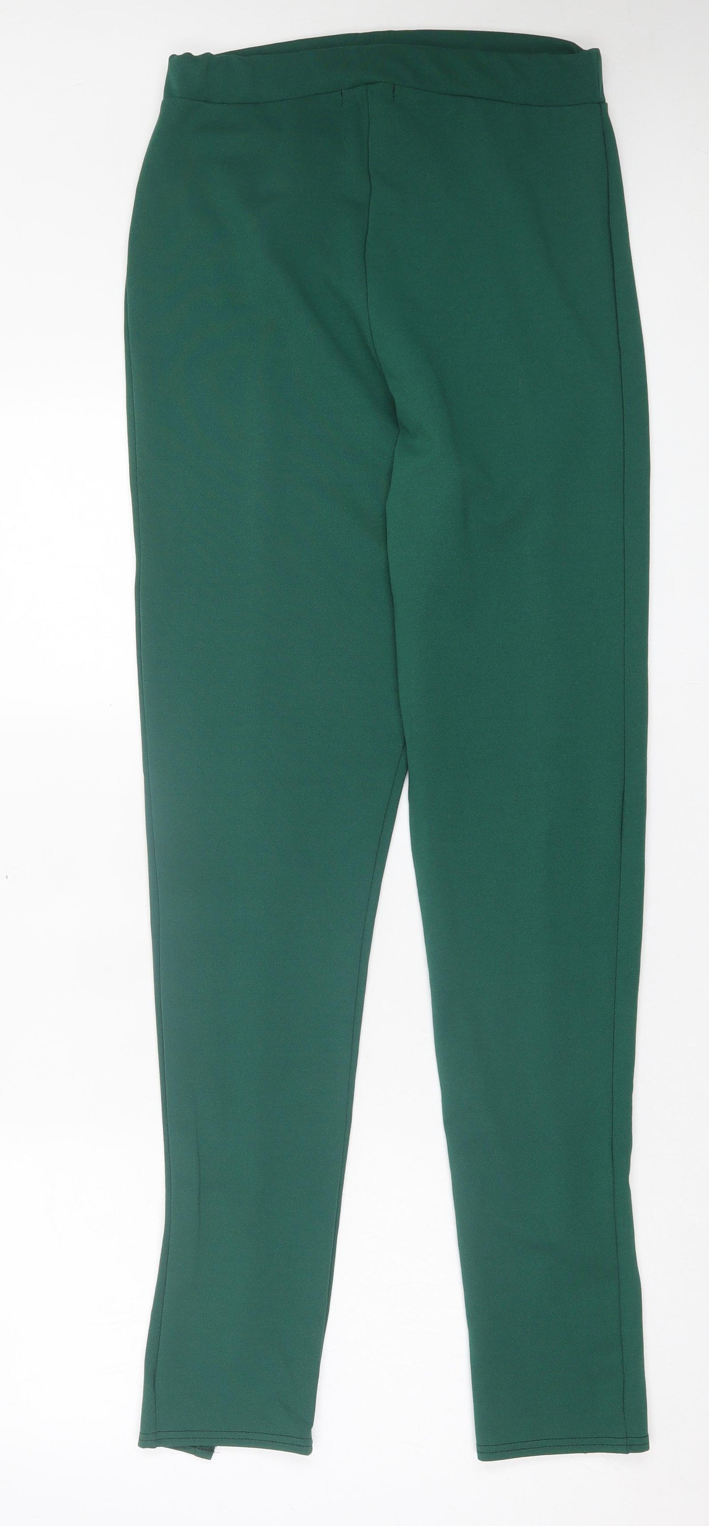 PRETTYLITTLETHING Womens Green Polyester Trousers Size 8 L31 in Regular