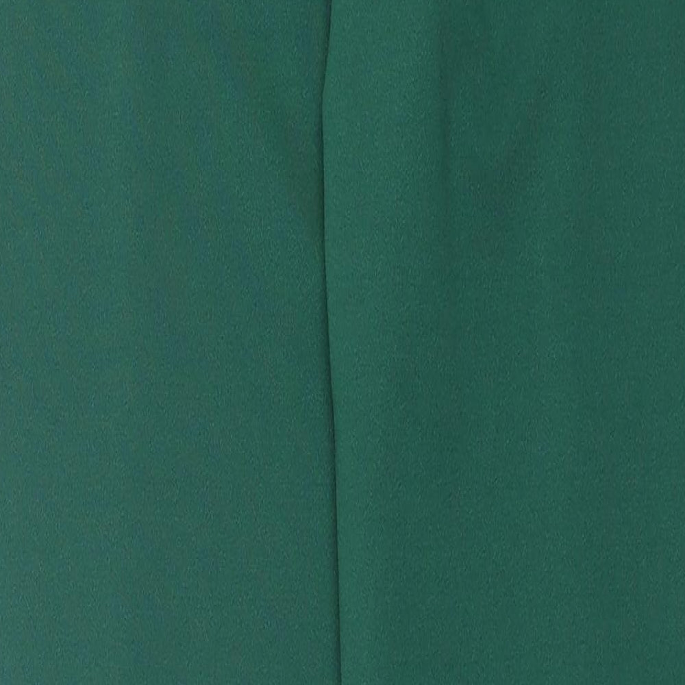 PRETTYLITTLETHING Womens Green Polyester Trousers Size 8 L31 in Regular