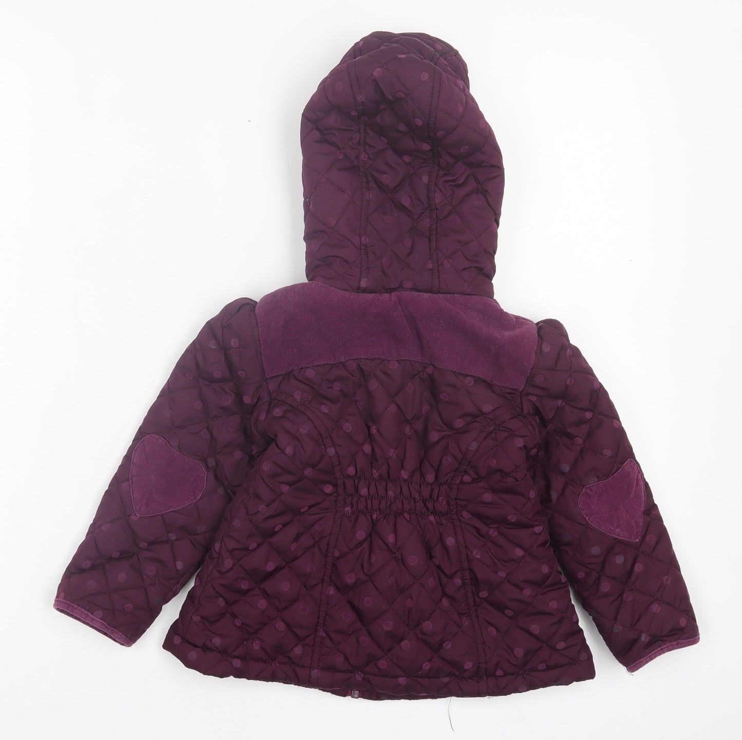 TU Girls Purple Polka Dot Jacket Size 2-3 Years Zip