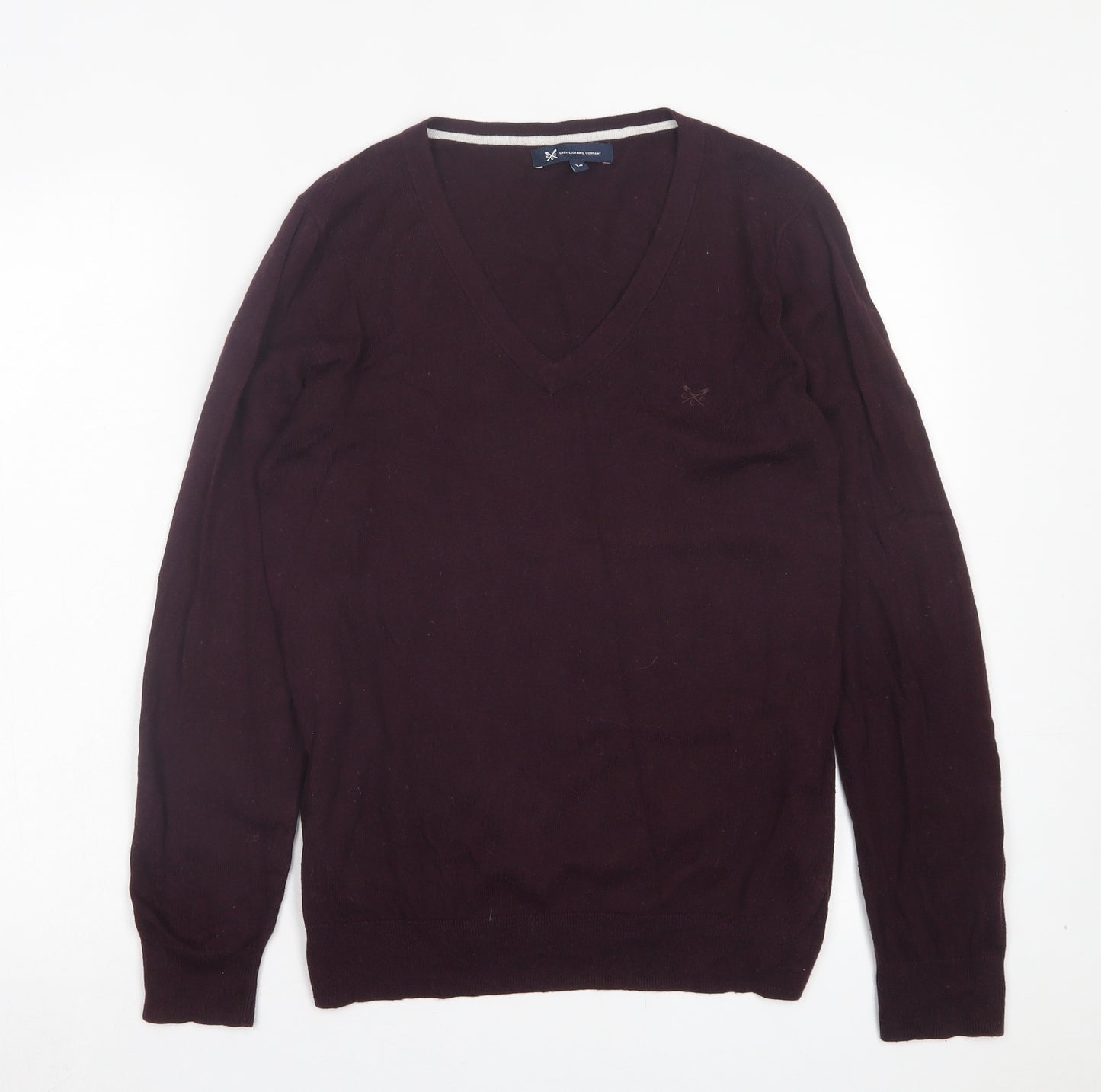 Crew Clothing Womens Purple V-Neck Cotton Pullover Jumper Size 14
