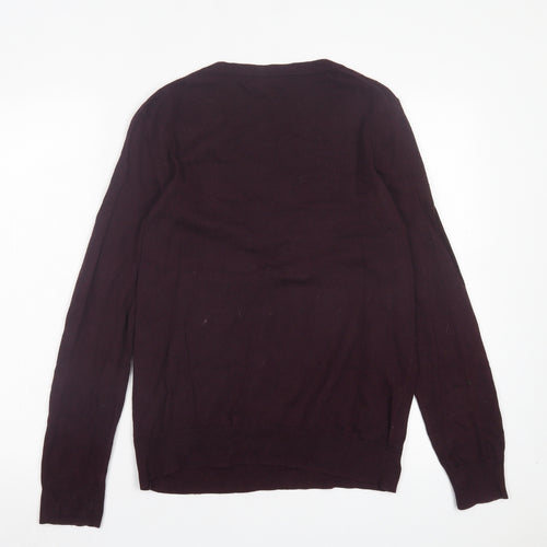 Crew Clothing Womens Purple V-Neck Cotton Pullover Jumper Size 14