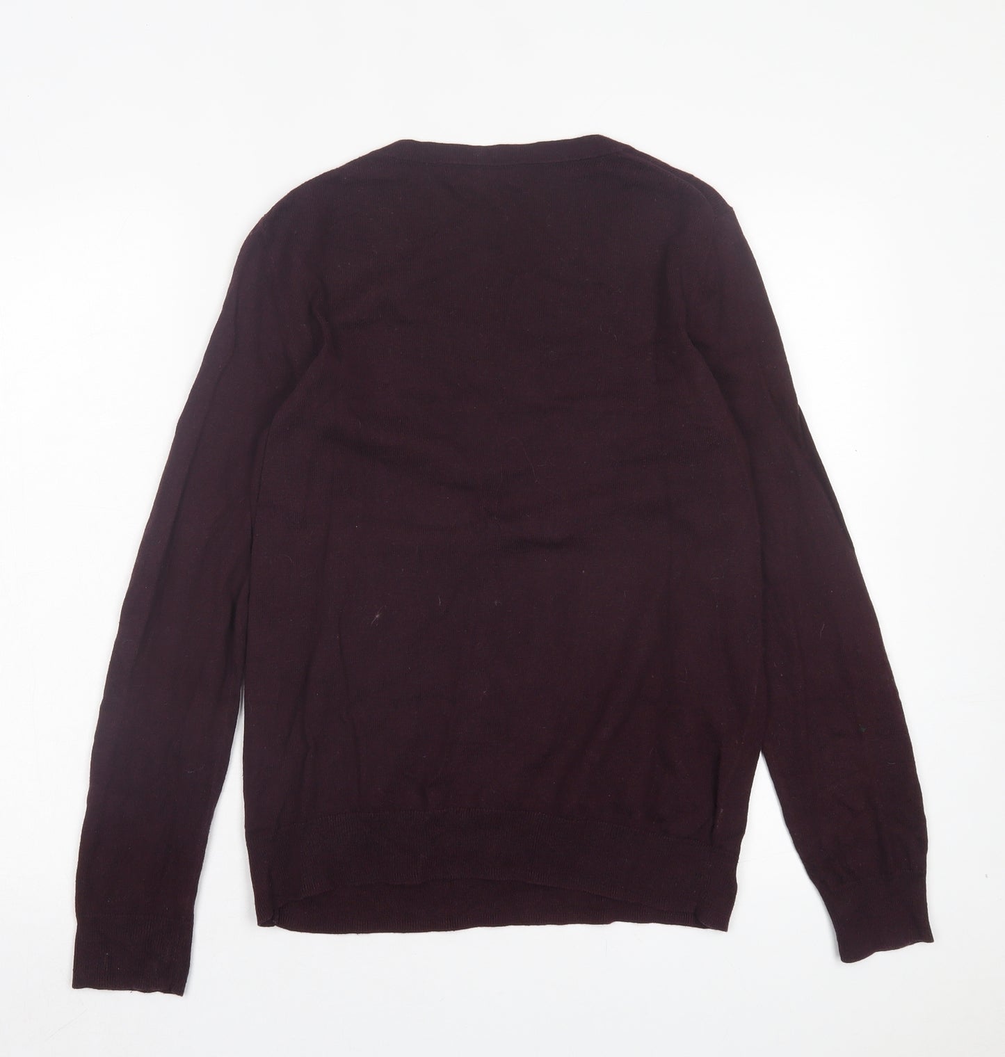 Crew Clothing Womens Purple V-Neck Cotton Pullover Jumper Size 14