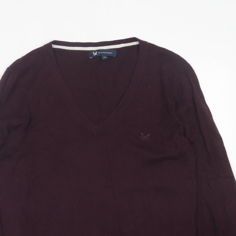 Crew Clothing Womens Purple V-Neck Cotton Pullover Jumper Size 14