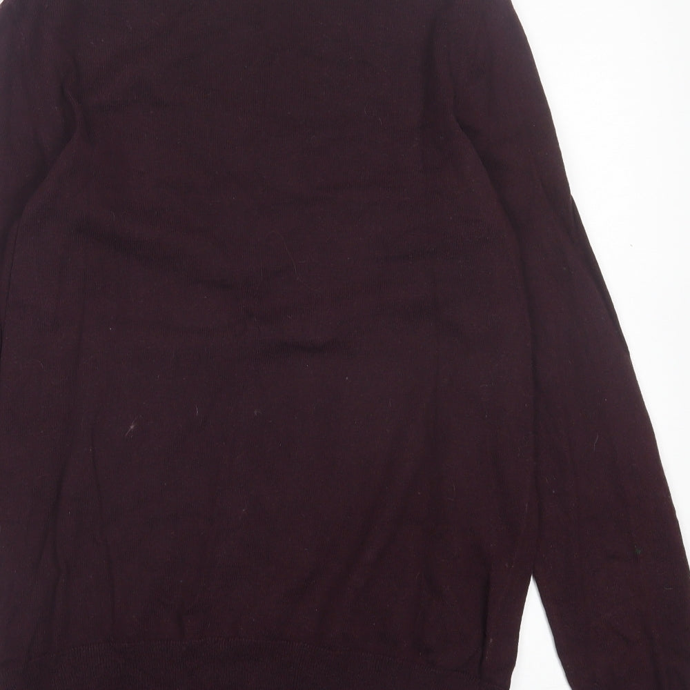 Crew Clothing Womens Purple V-Neck Cotton Pullover Jumper Size 14