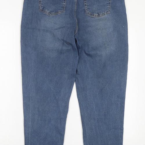 PEP&CO Womens Blue Cotton Straight Jeans Size 16 L27 in Regular Button