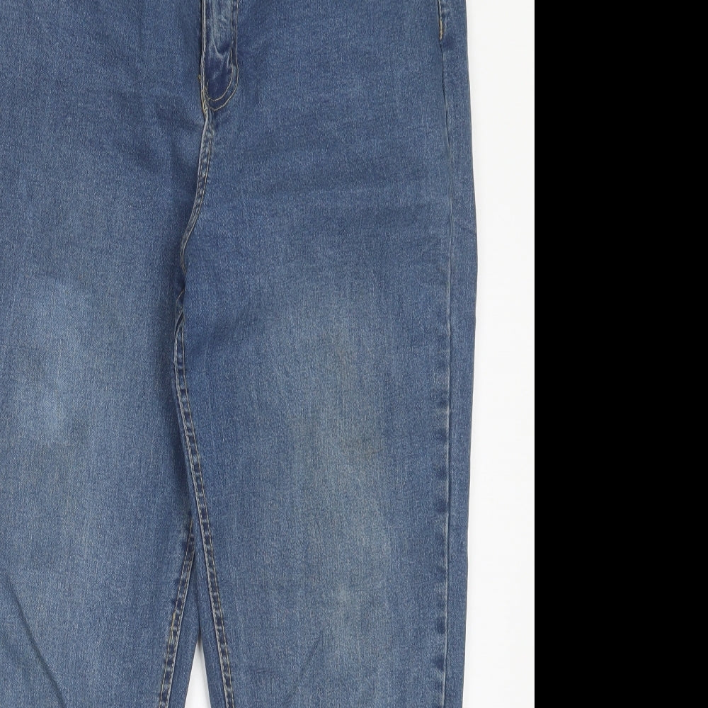 PEP&CO Womens Blue Cotton Straight Jeans Size 16 L27 in Regular Button