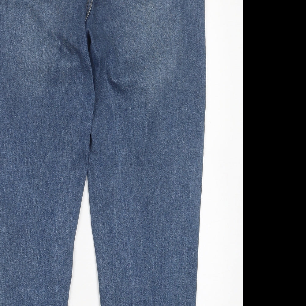 PEP&CO Womens Blue Cotton Straight Jeans Size 16 L27 in Regular Button