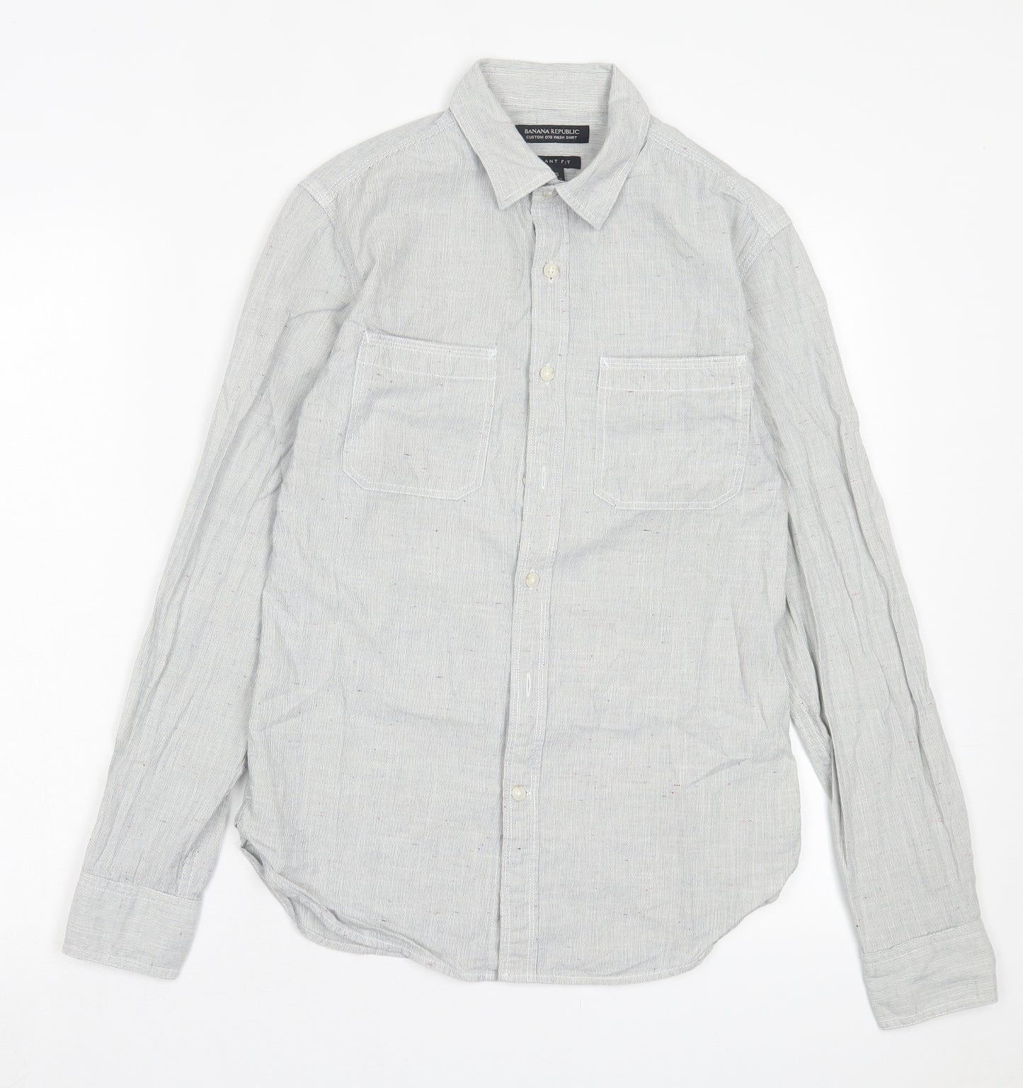 Banana Republic Mens Grey Cotton Button-Up Size XS Collared Button