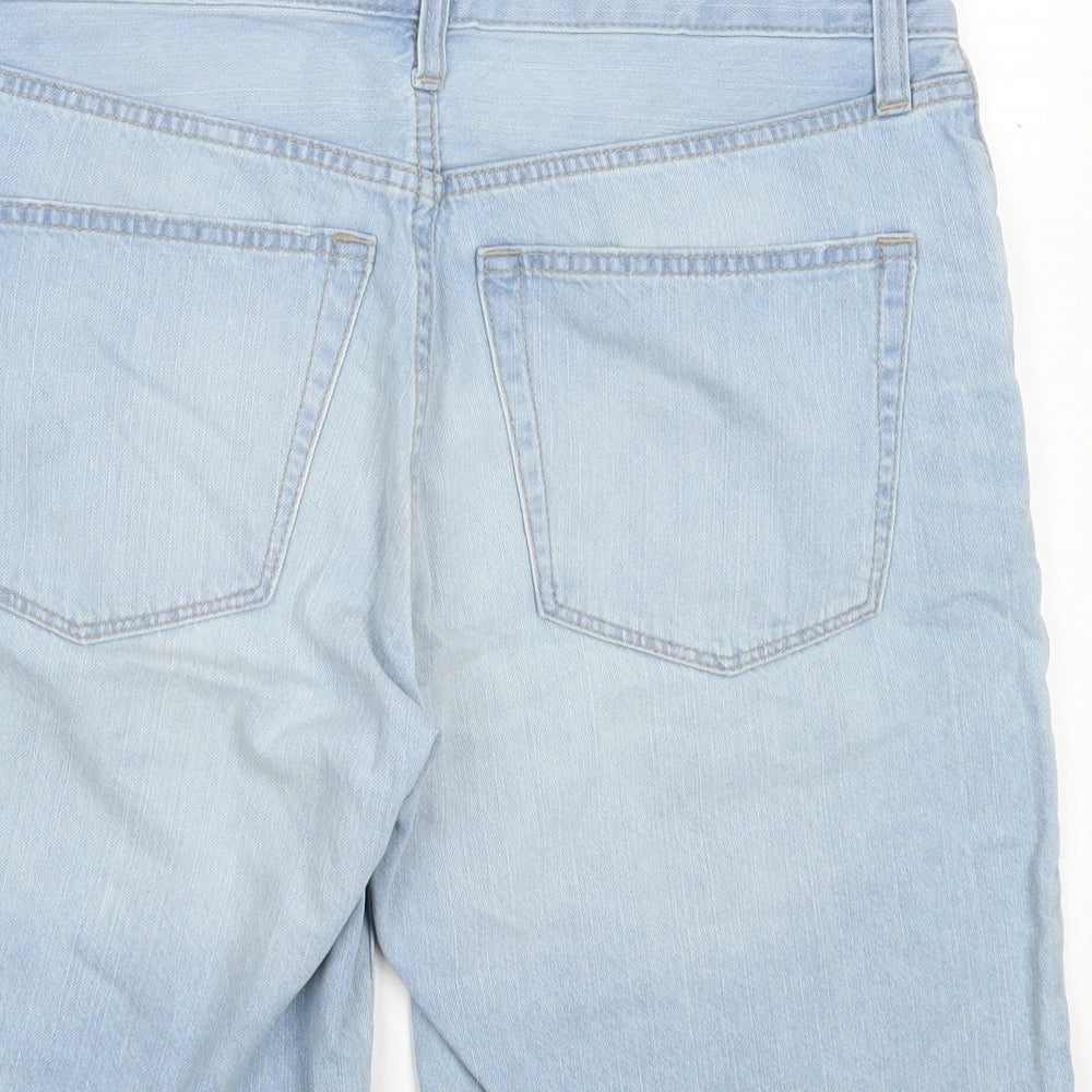 Uniqlo Mens Blue Cotton Bermuda Shorts Size 28 in L8 in Regular Button