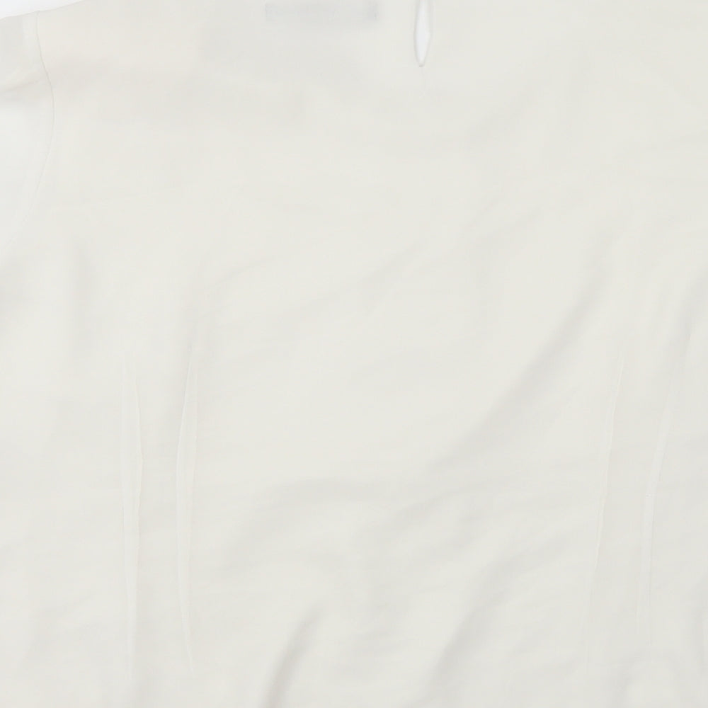 Jacques Vert Womens Ivory Polyester Basic Blouse Size 18 Round Neck