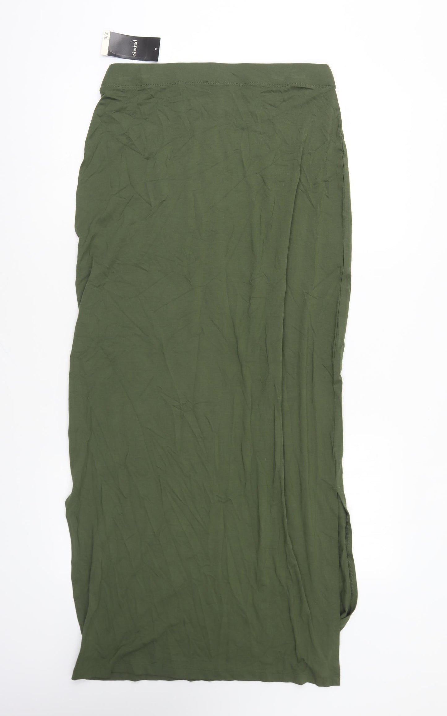 Papaya Womens Green Polyester Maxi Skirt Size 12