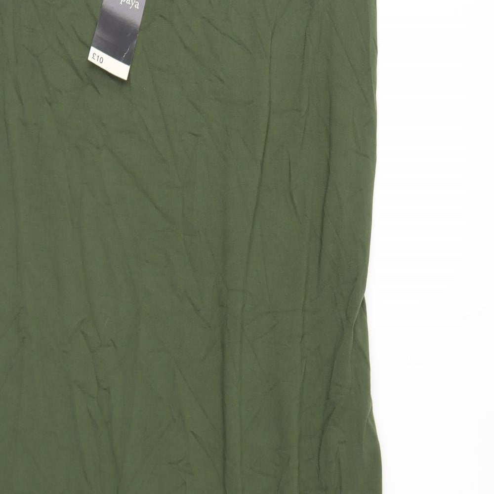 Papaya Womens Green Polyester Maxi Skirt Size 12