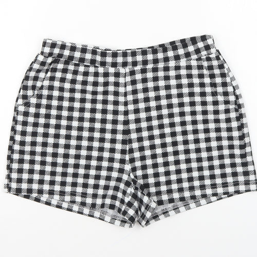 SheIn Womens Black Geometric Polyester Hot Pants Shorts Size S L5 in Regular Pull On