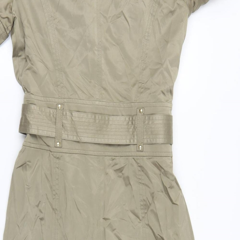 Julien Macdonald Womens Green Cotton Shirt Dress Size 12 Collared Button