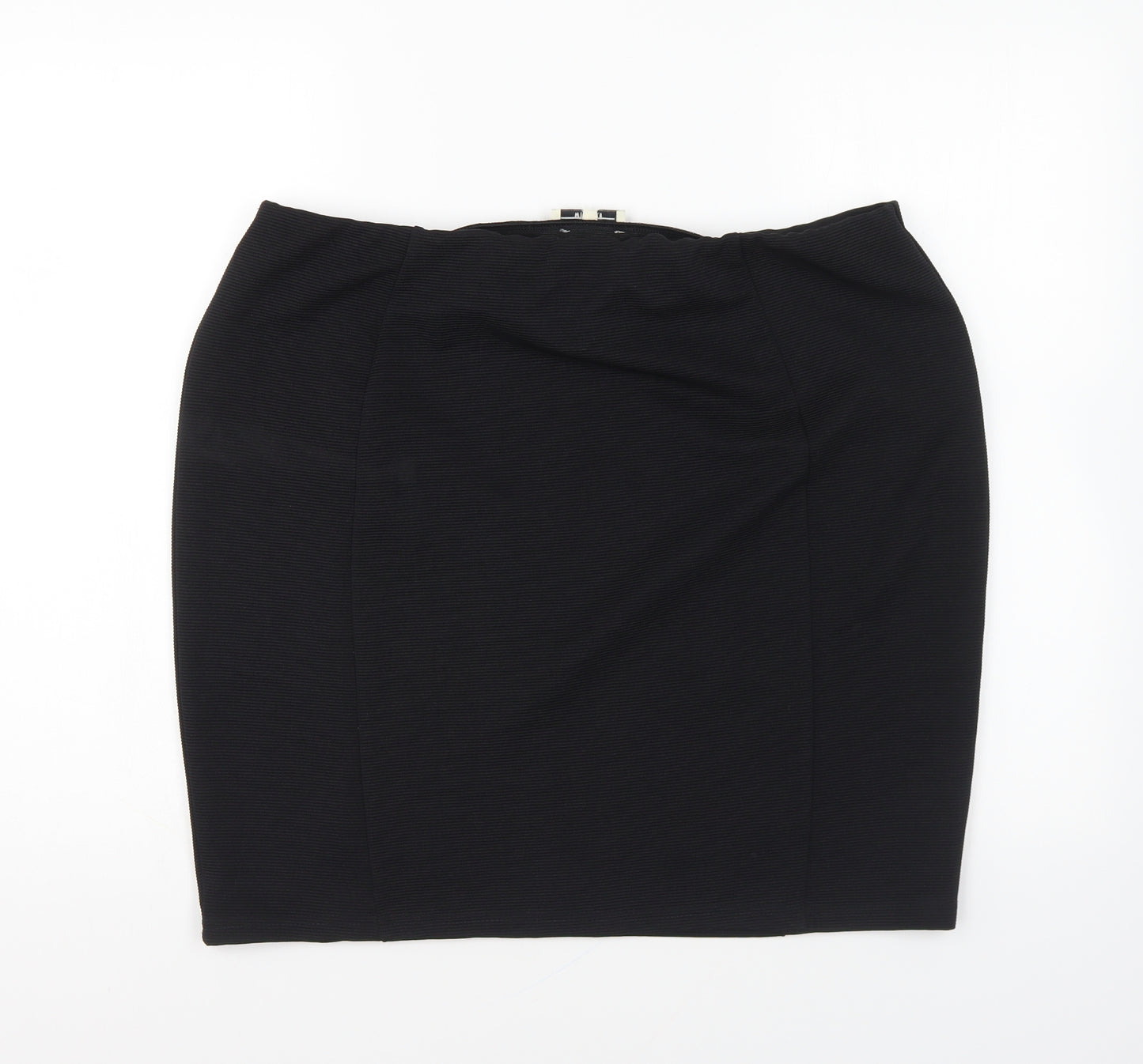 Papaya Womens Black Polyester Mini Skirt Size 18