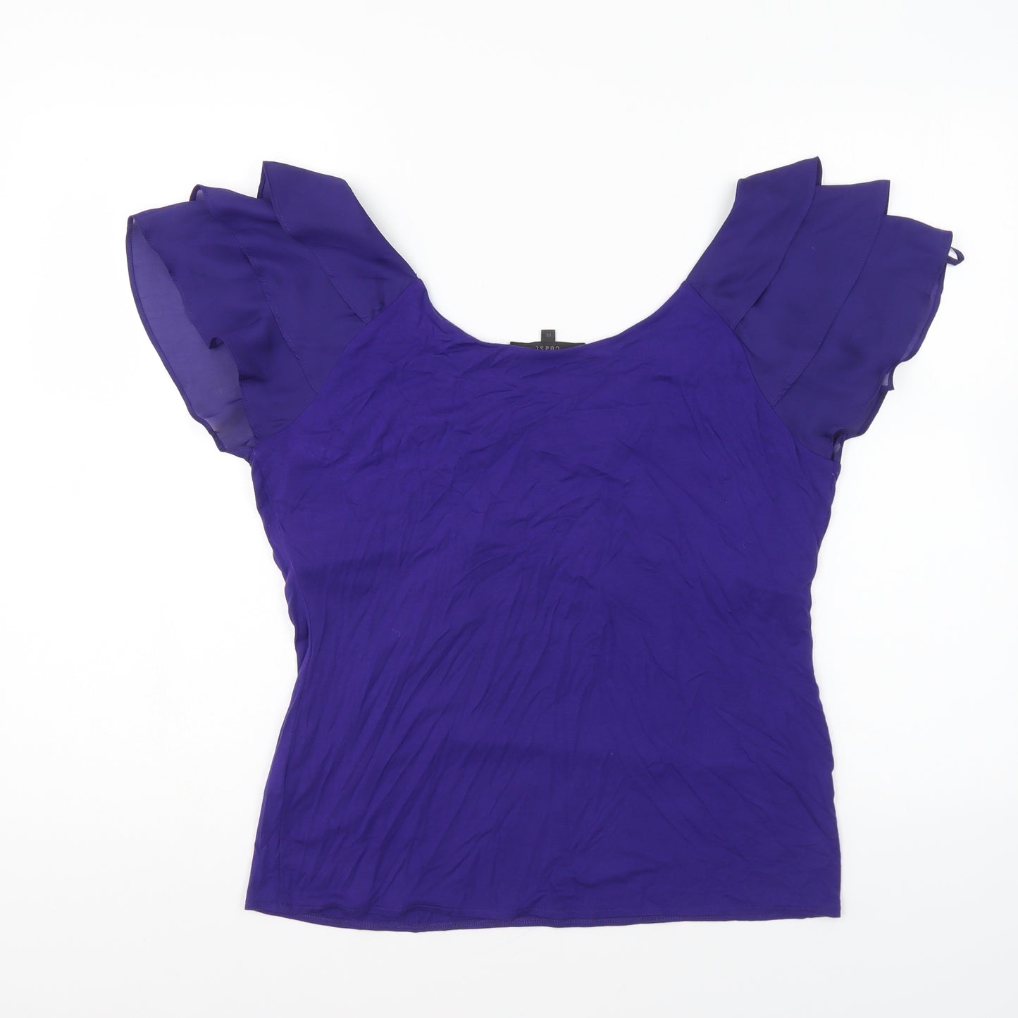 Coast Womens Purple Viscose Basic Blouse Size 14 Boat Neck
