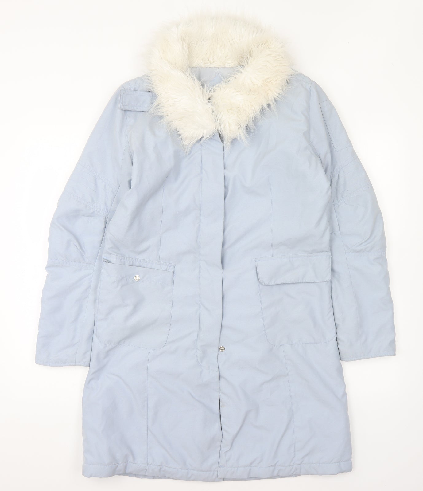 Tammy Girls Blue Parka Coat Size 15 Years Zip