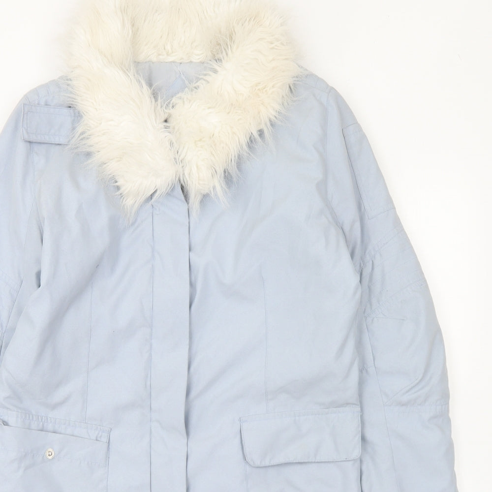 Tammy Girls Blue Parka Coat Size 15 Years Zip