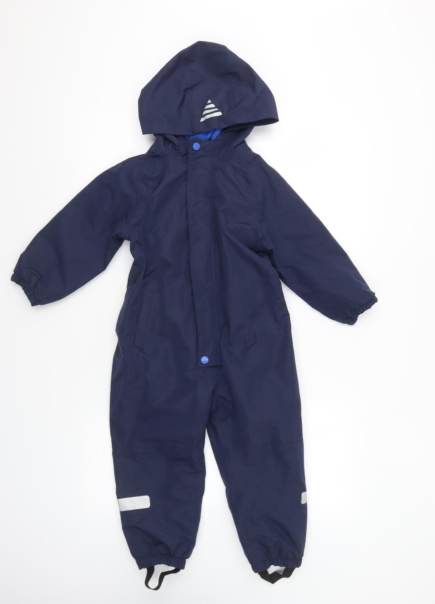F&F Boys Blue Rain Coat Snowsuit Size 4-5 Years Zip