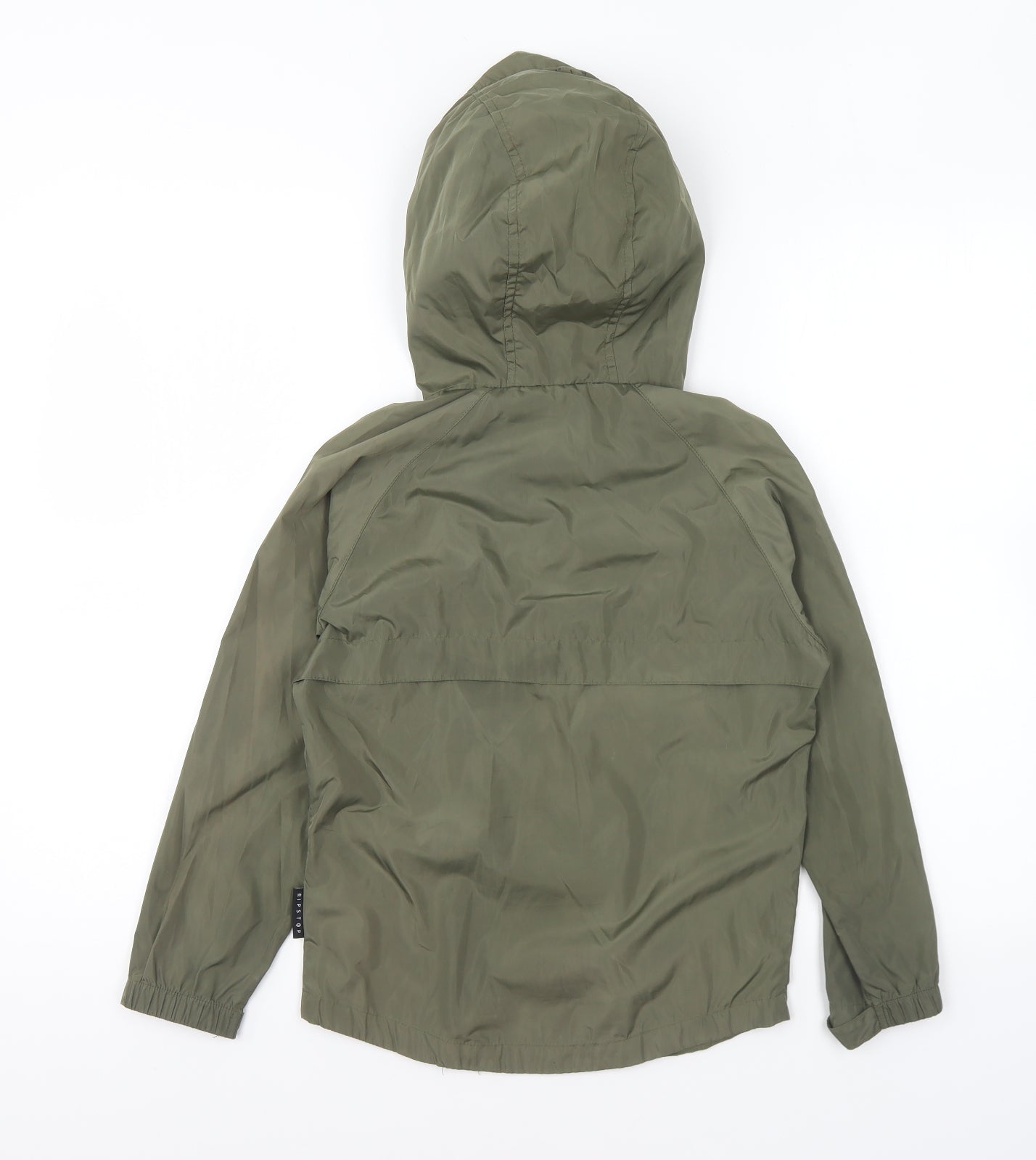 Ripstop Boys Green Rain Coat Coat Size XS Zip