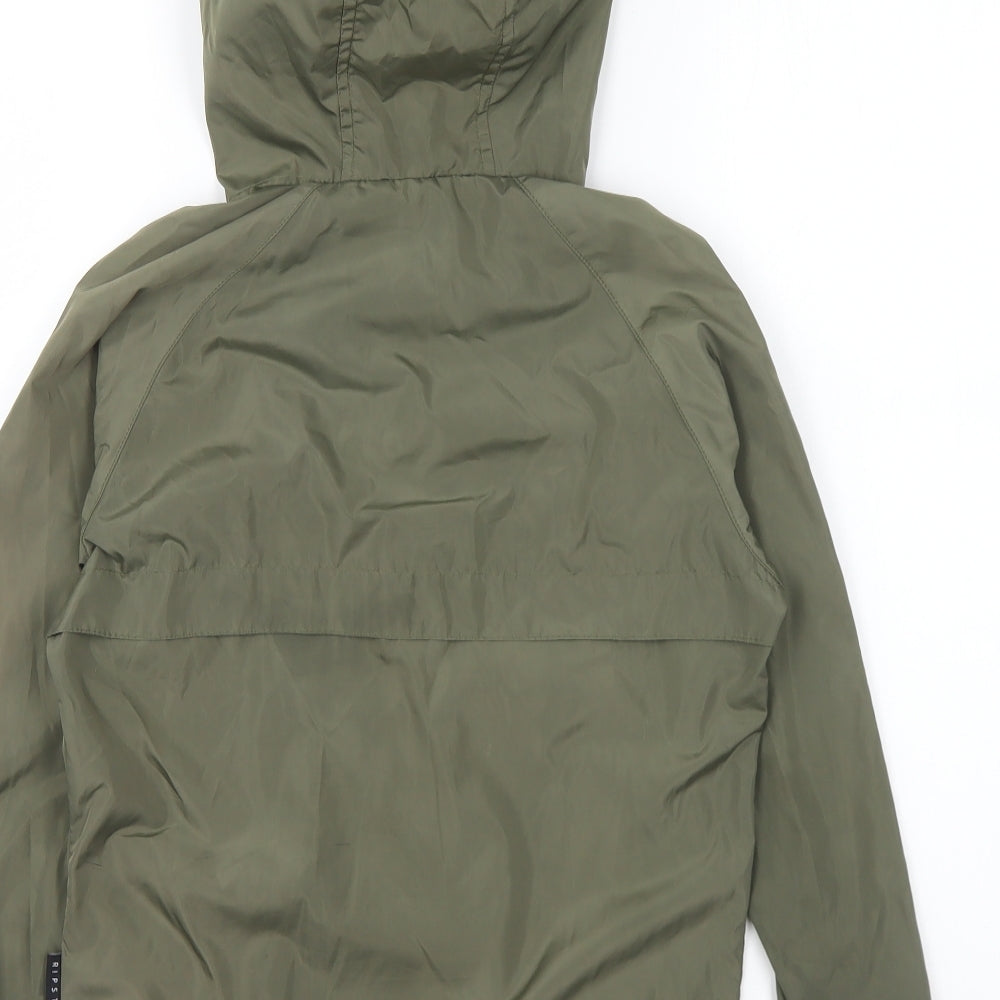 Ripstop Boys Green Rain Coat Coat Size XS Zip
