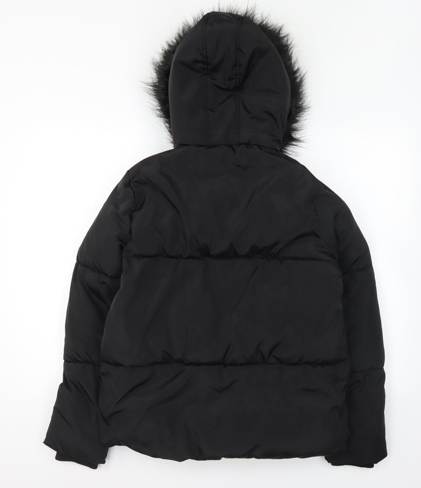 F&F Girls Black Puffer Jacket Coat Size 13-14 Years Zip