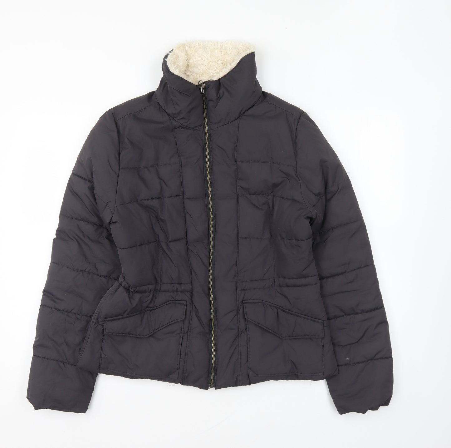 Gap Womens Grey Puffer Jacket Coat Size M Zip