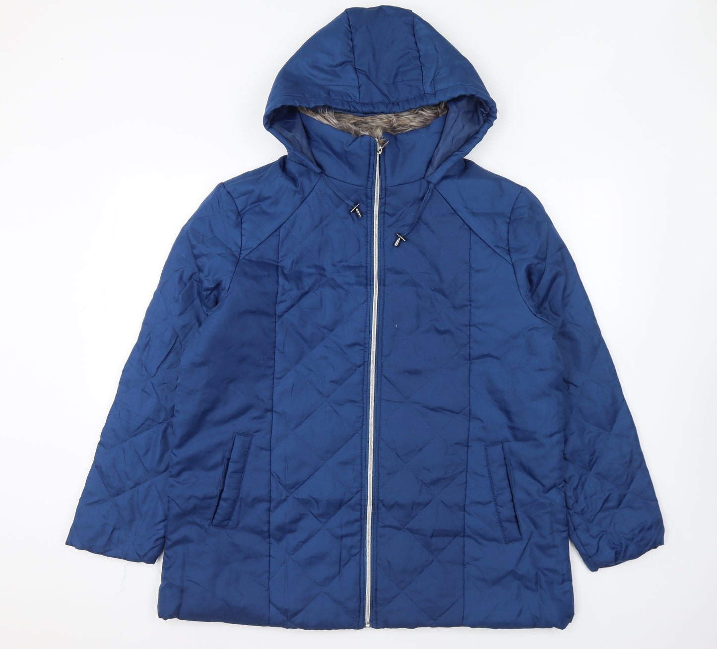 Anne De Lancay Womens Blue Jacket Coat Size M Zip