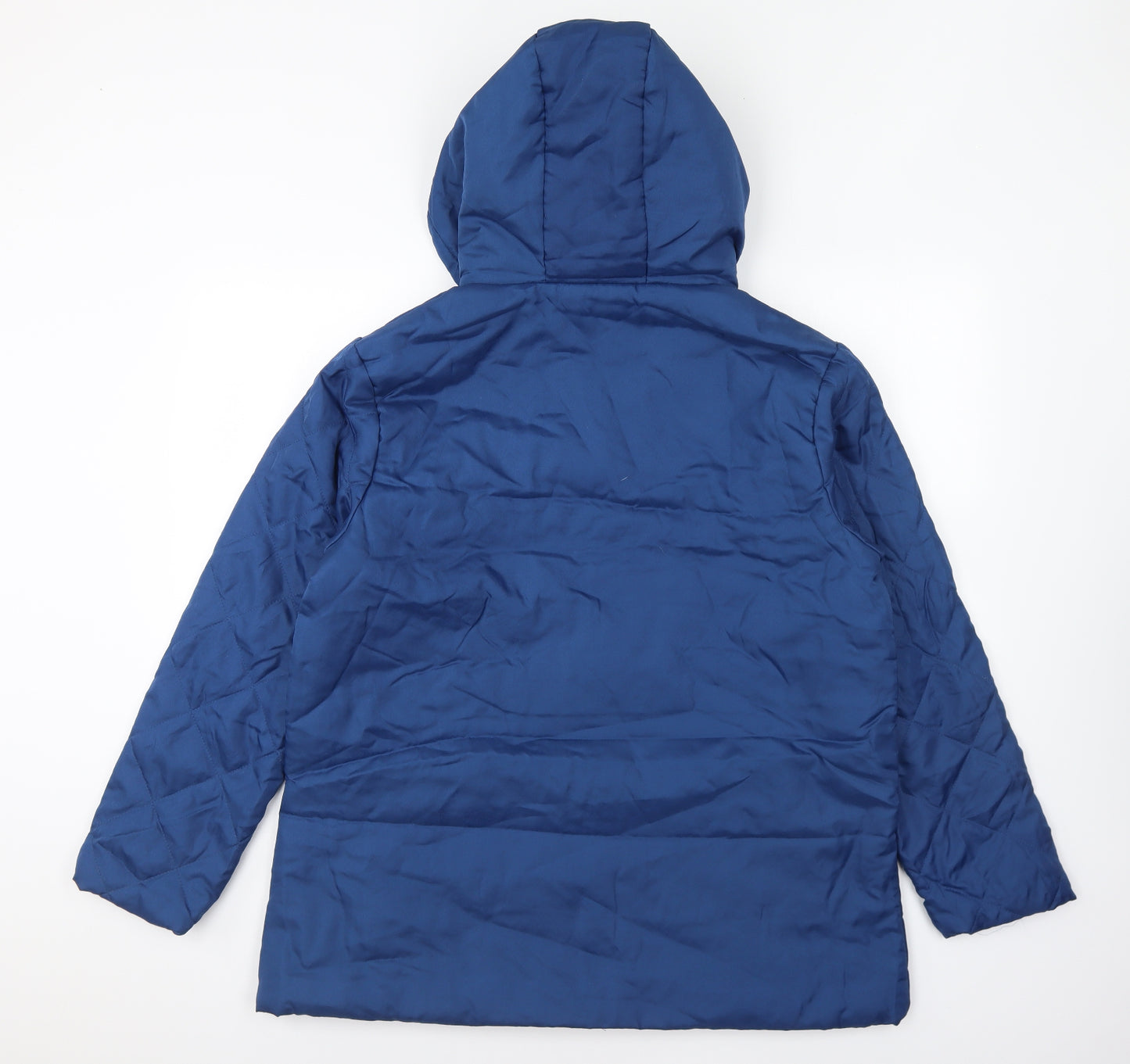 Anne De Lancay Womens Blue Jacket Coat Size M Zip