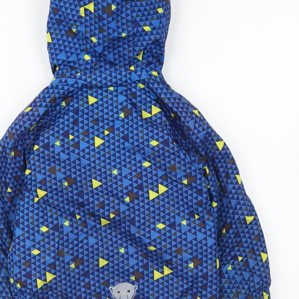 Lupilu Boys Blue Geometric Rain Coat Coat Size 2 Years Zip