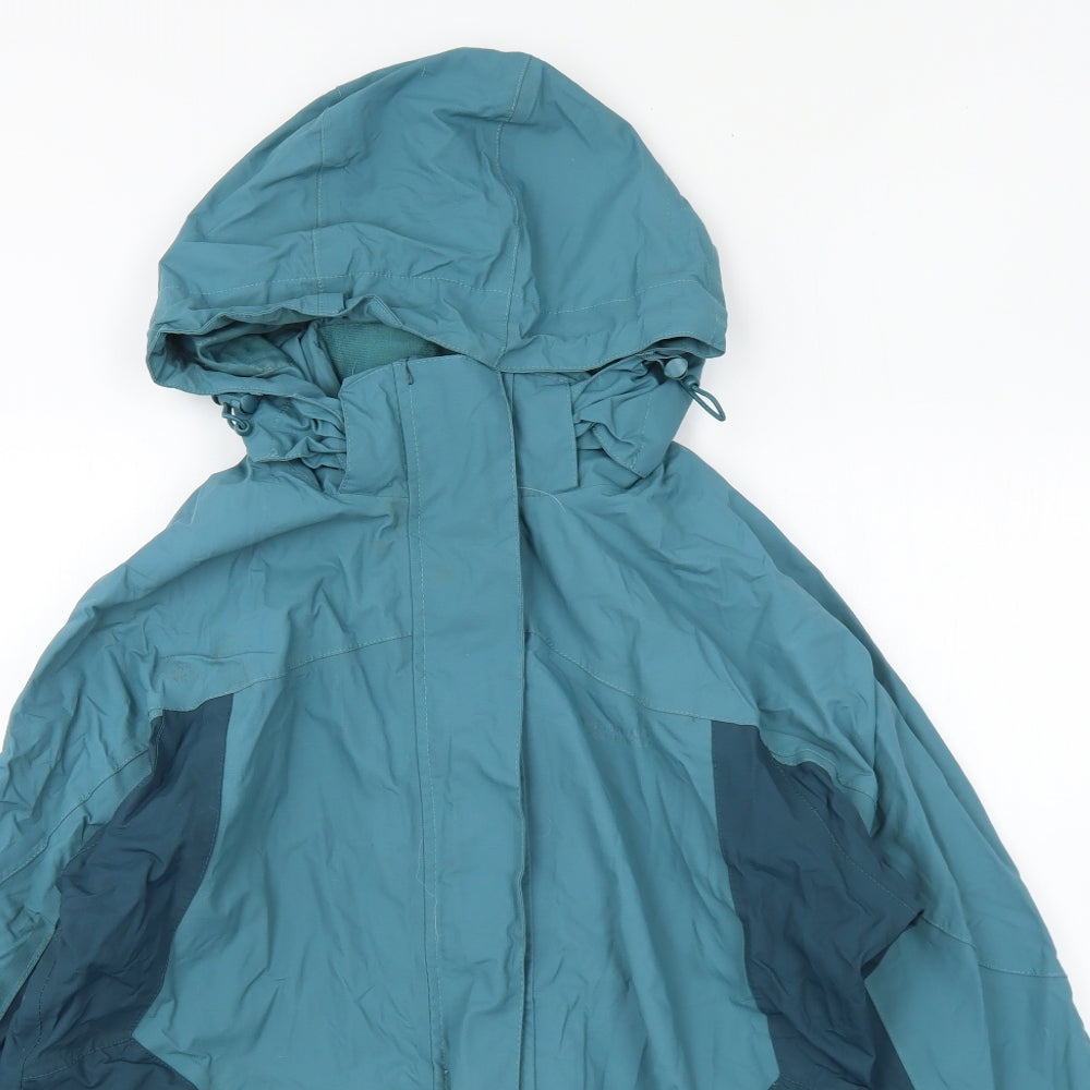 Mountain Warehouse Womens Blue Rain Coat Coat Size 14 Zip