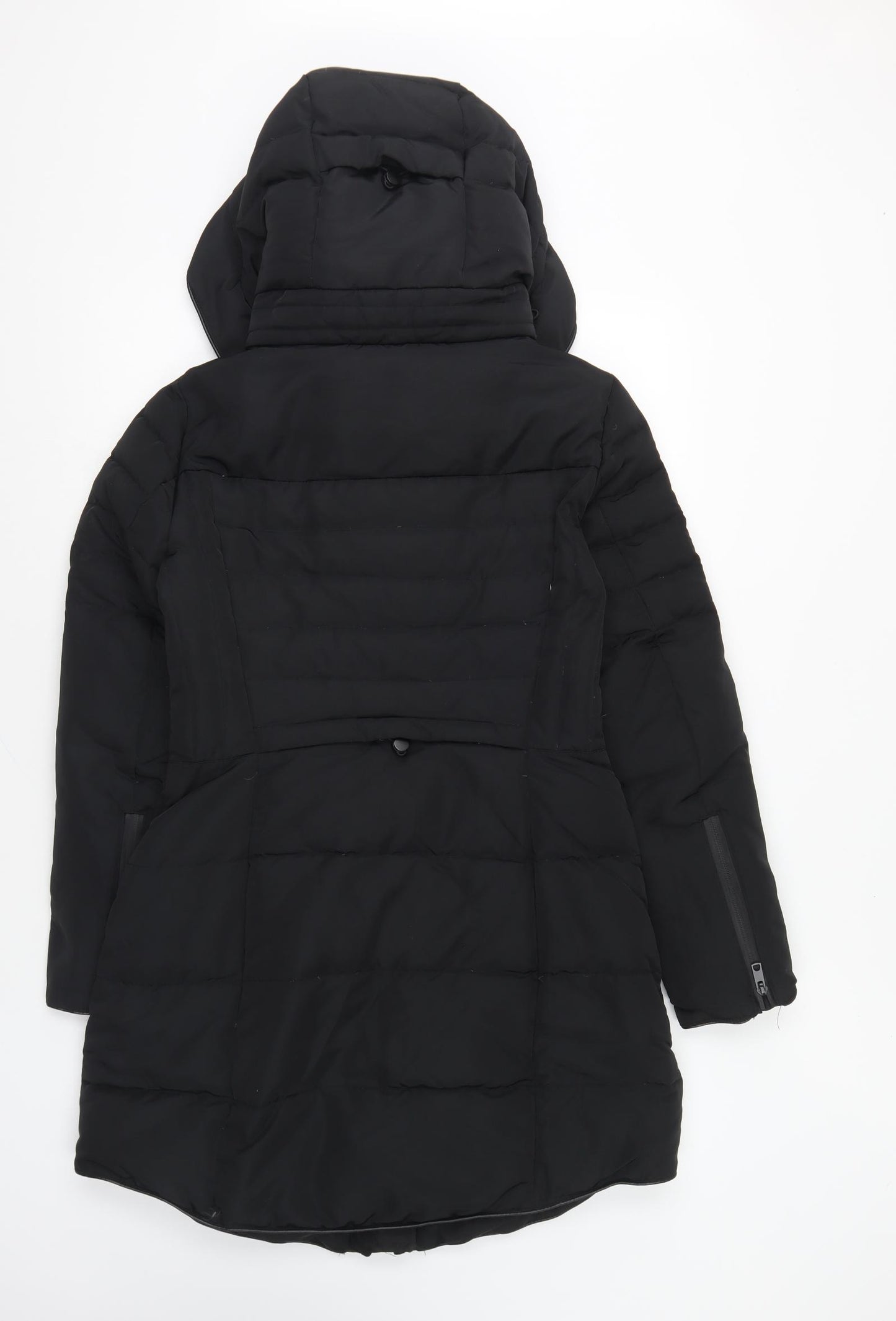 Zara Womens Black Puffer Jacket Coat Size M Zip