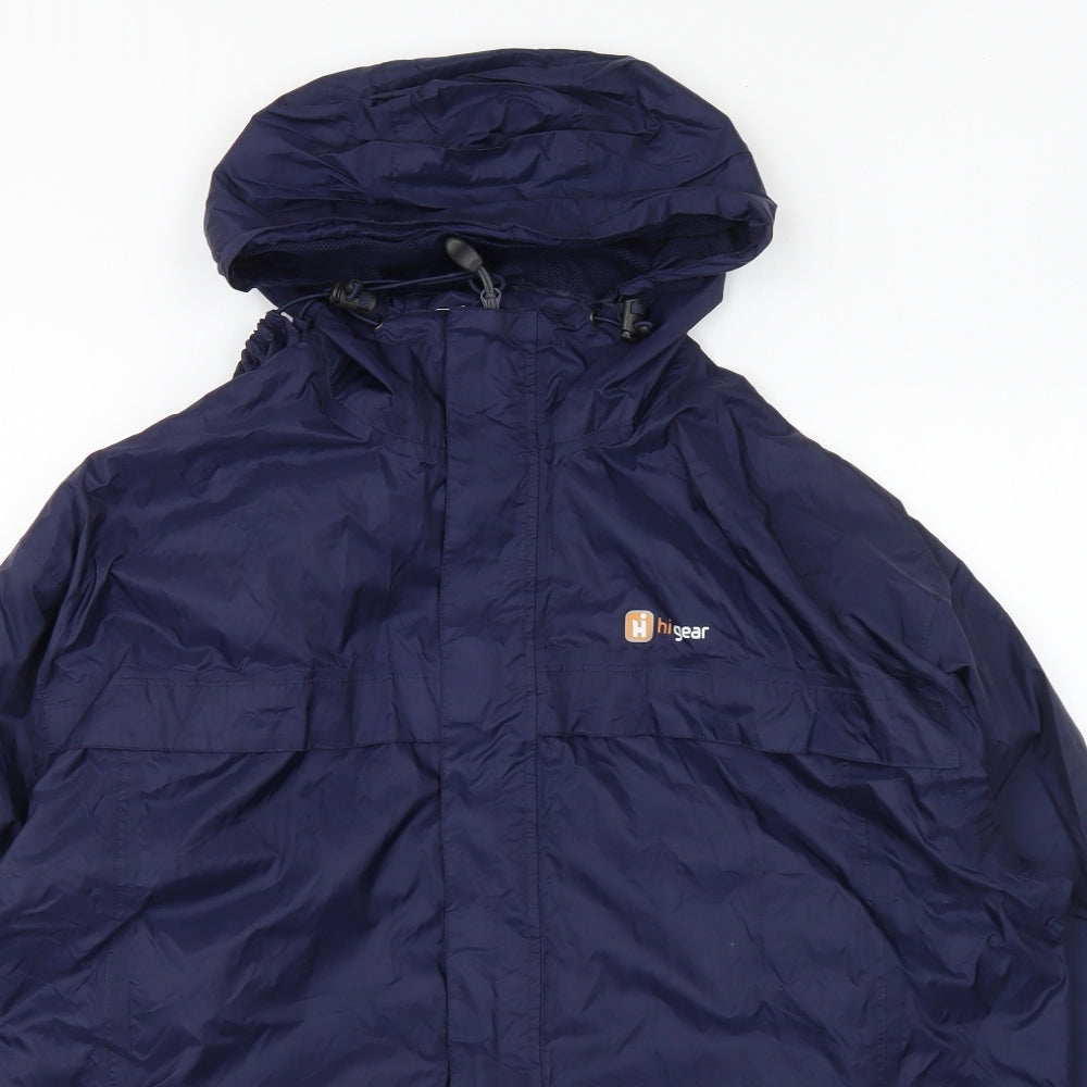 Hi Gear Mens Blue Rain Coat Coat Size XL Zip