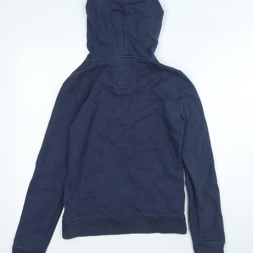 Jack Wills Womens Blue Cotton Pullover Hoodie Size 8 Magnetic