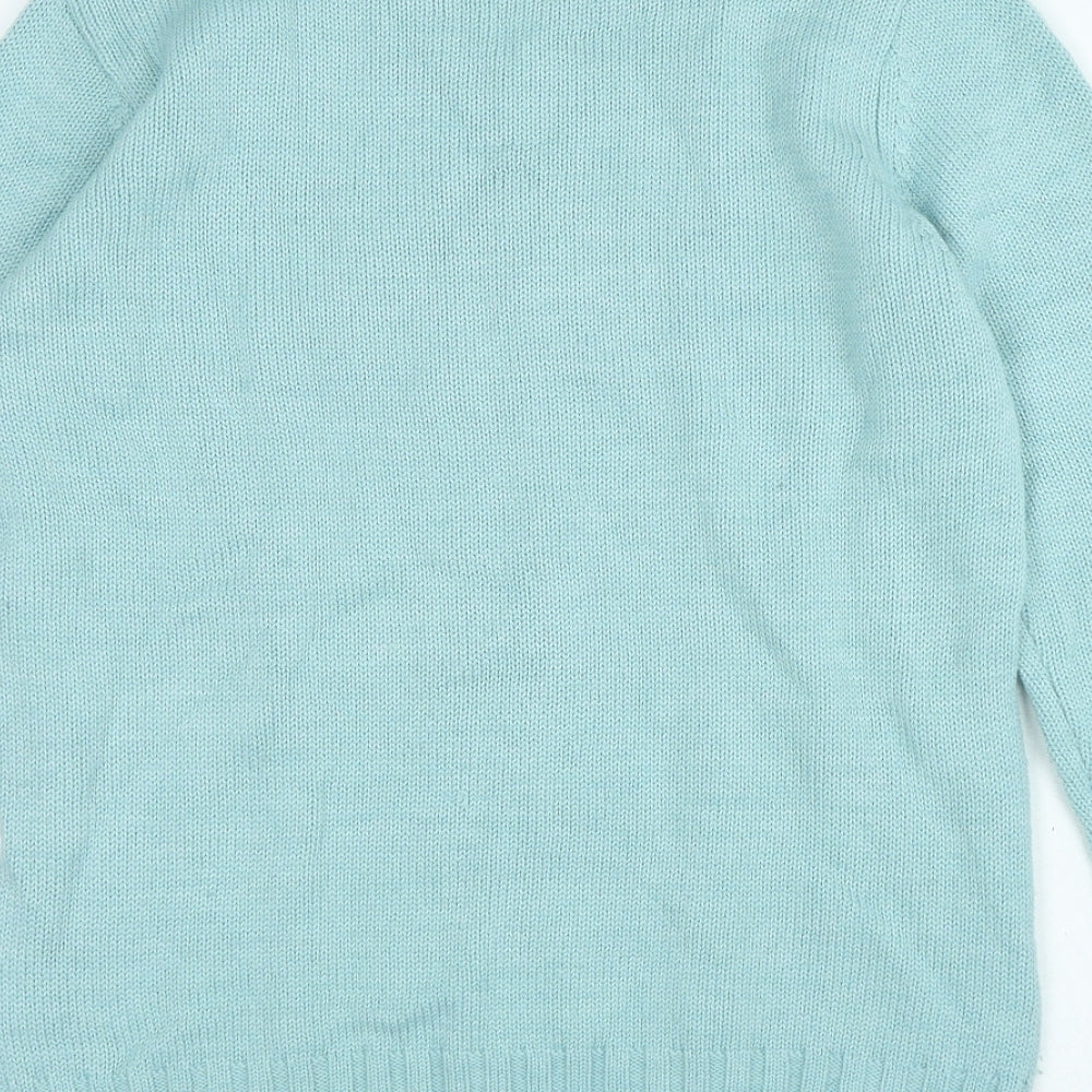 Hucke Womens Blue Crew Neck Wool Pullover Jumper Size 12