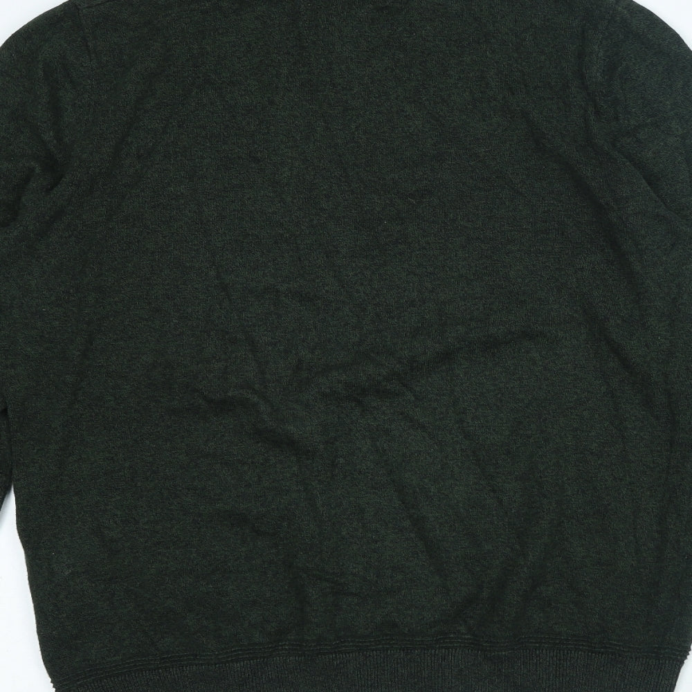 Topman Mens Green Crew Neck Cotton Pullover Jumper Size M