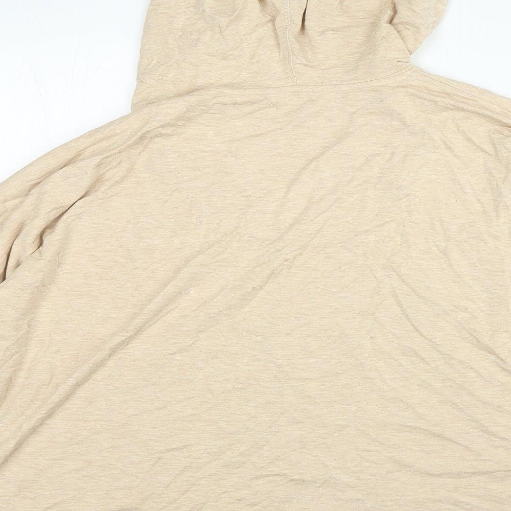 The Lounge Edit Womens Beige Solid Viscose Top Lounge Set Size 22 Button