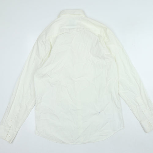 Gap Mens Ivory Cotton Button-Up Size M Collared Button