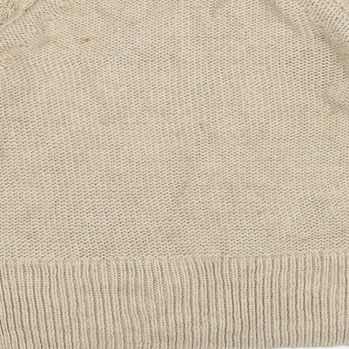 H&M Womens Beige Crew Neck Acrylic Pullover Jumper Size XS