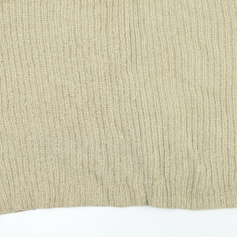 Urban Outfitters Womens Beige V-Neck Polyester Pullover Jumper Size L